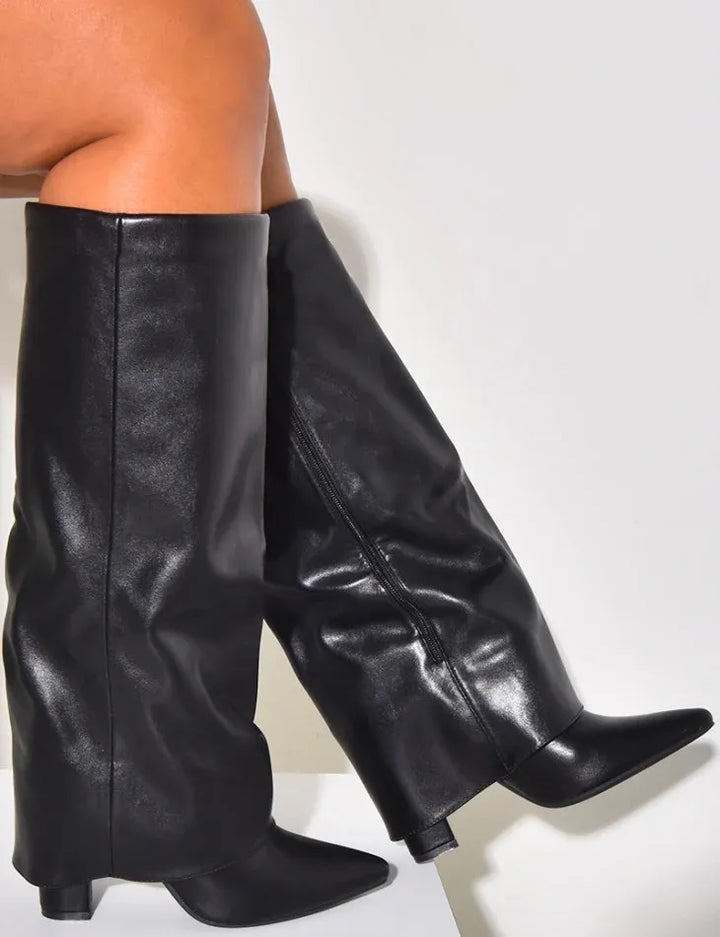 SET: MANTEL & LEDERSTIEFEL